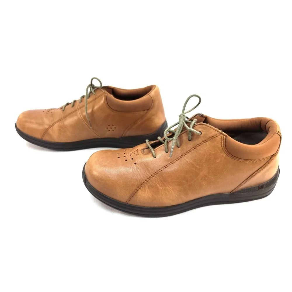Drew Tulip Womens Leather Casual Diabetic Orthopedic Shoes Size 9.5 W Brown